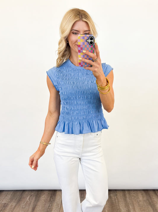 Sunny Stroll Smocked Top - 2 COLORS
