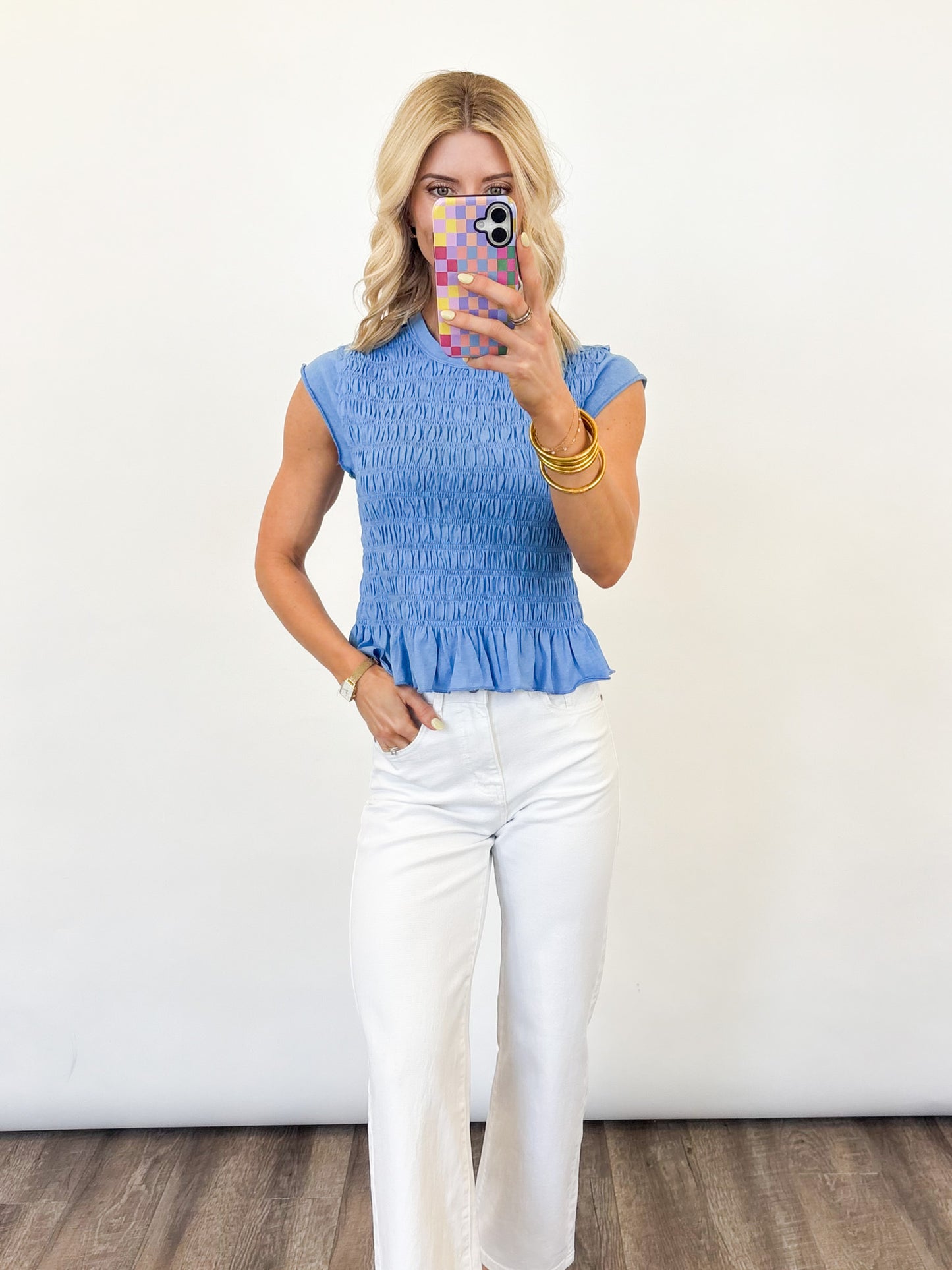 Sunny Stroll Smocked Top - 2 COLORS
