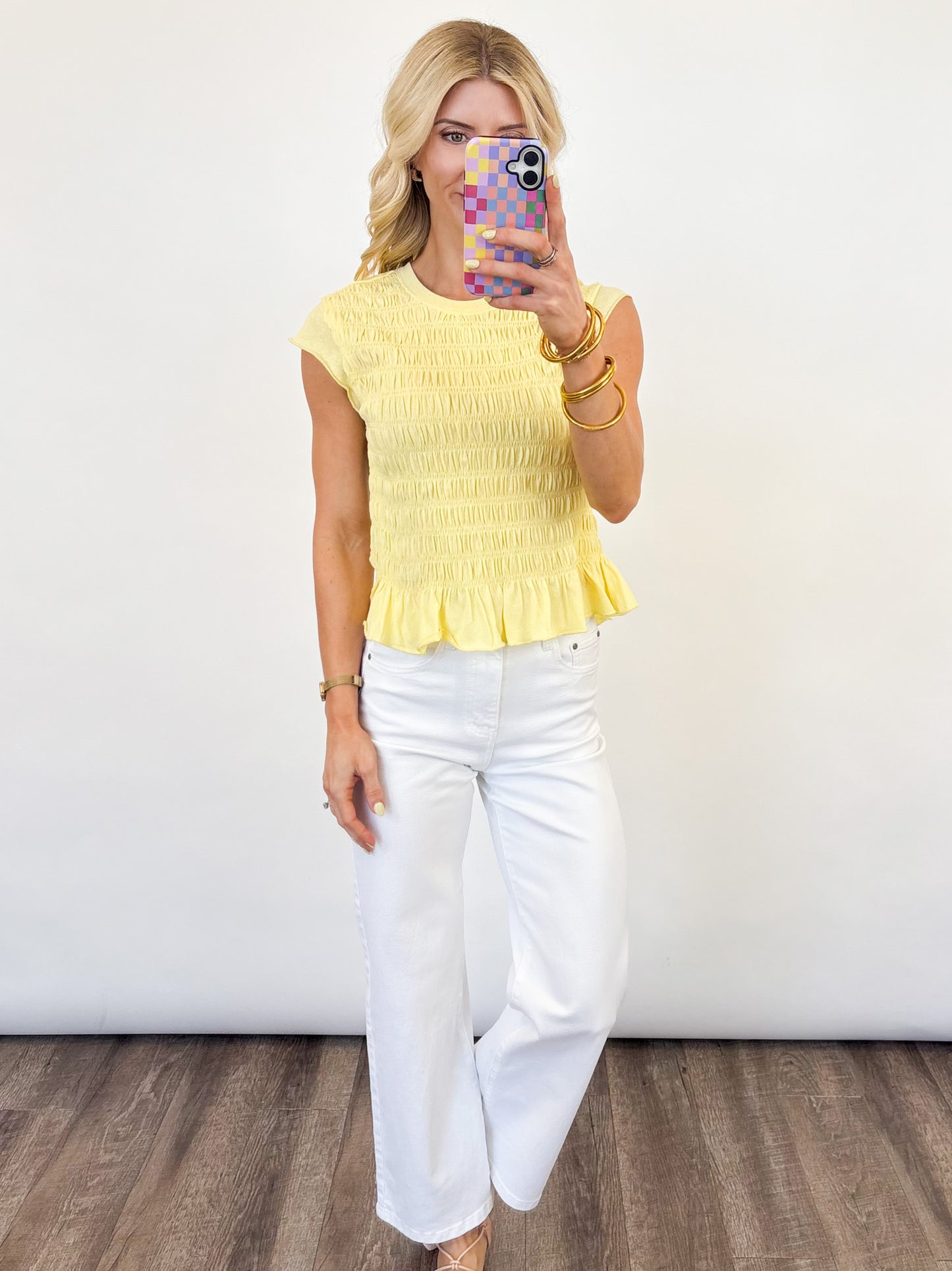 Sunny Stroll Smocked Top - 2 COLORS