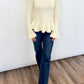 Ivory Belle Peplum Sweater