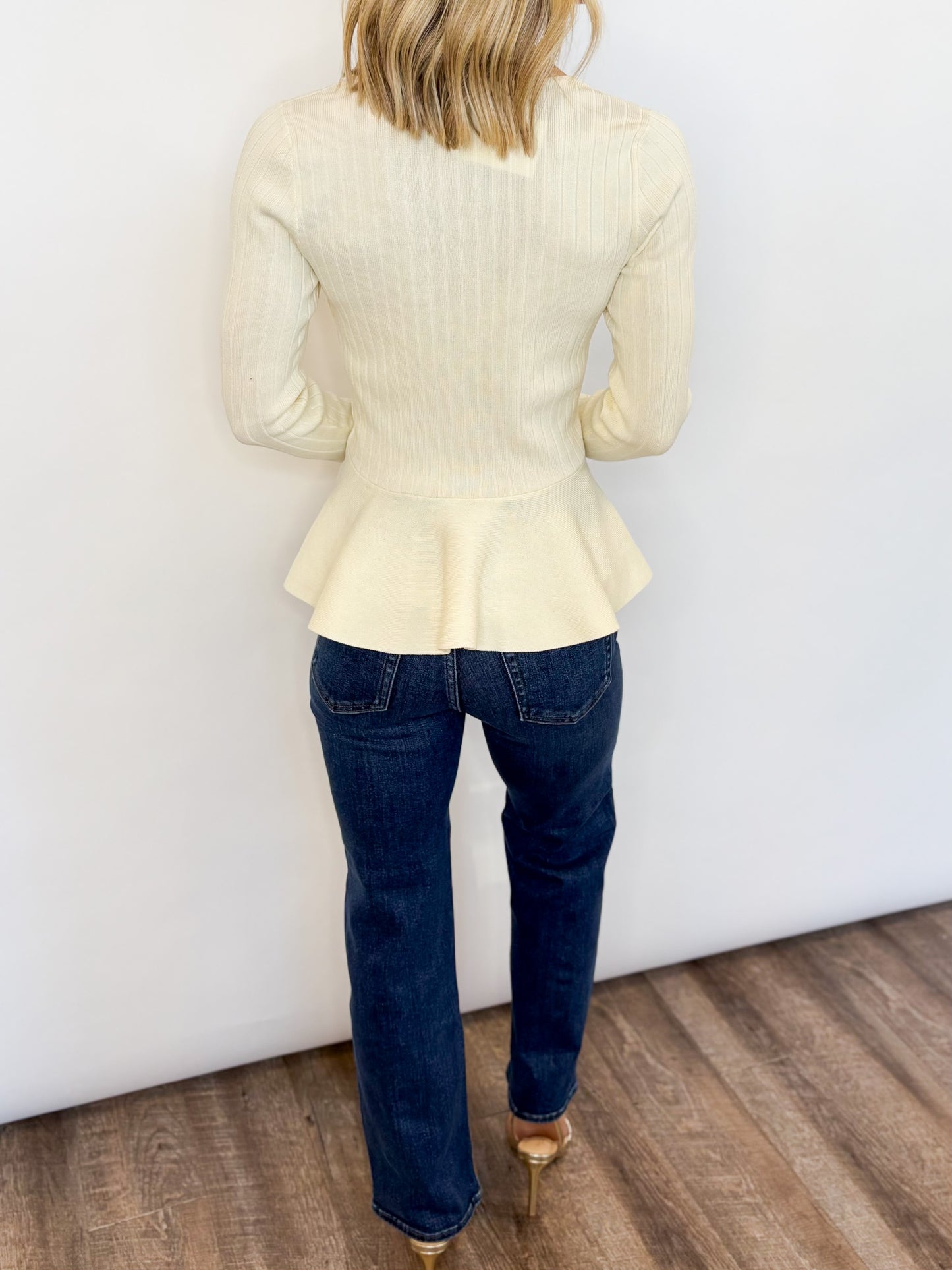 Ivory Belle Peplum Sweater