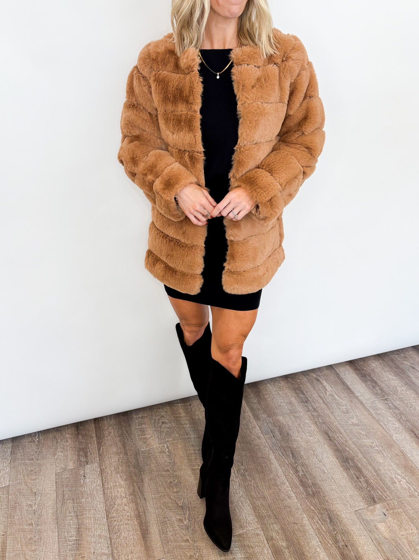 Luxe Latte Faux Fur Coat