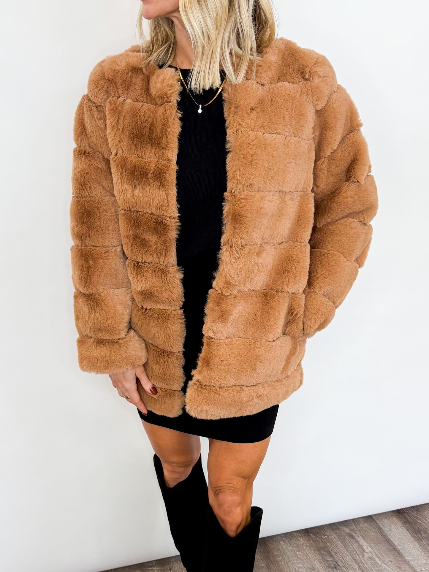 Luxe Latte Faux Fur Coat