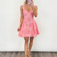 Coral Bloom Eyelet Dress