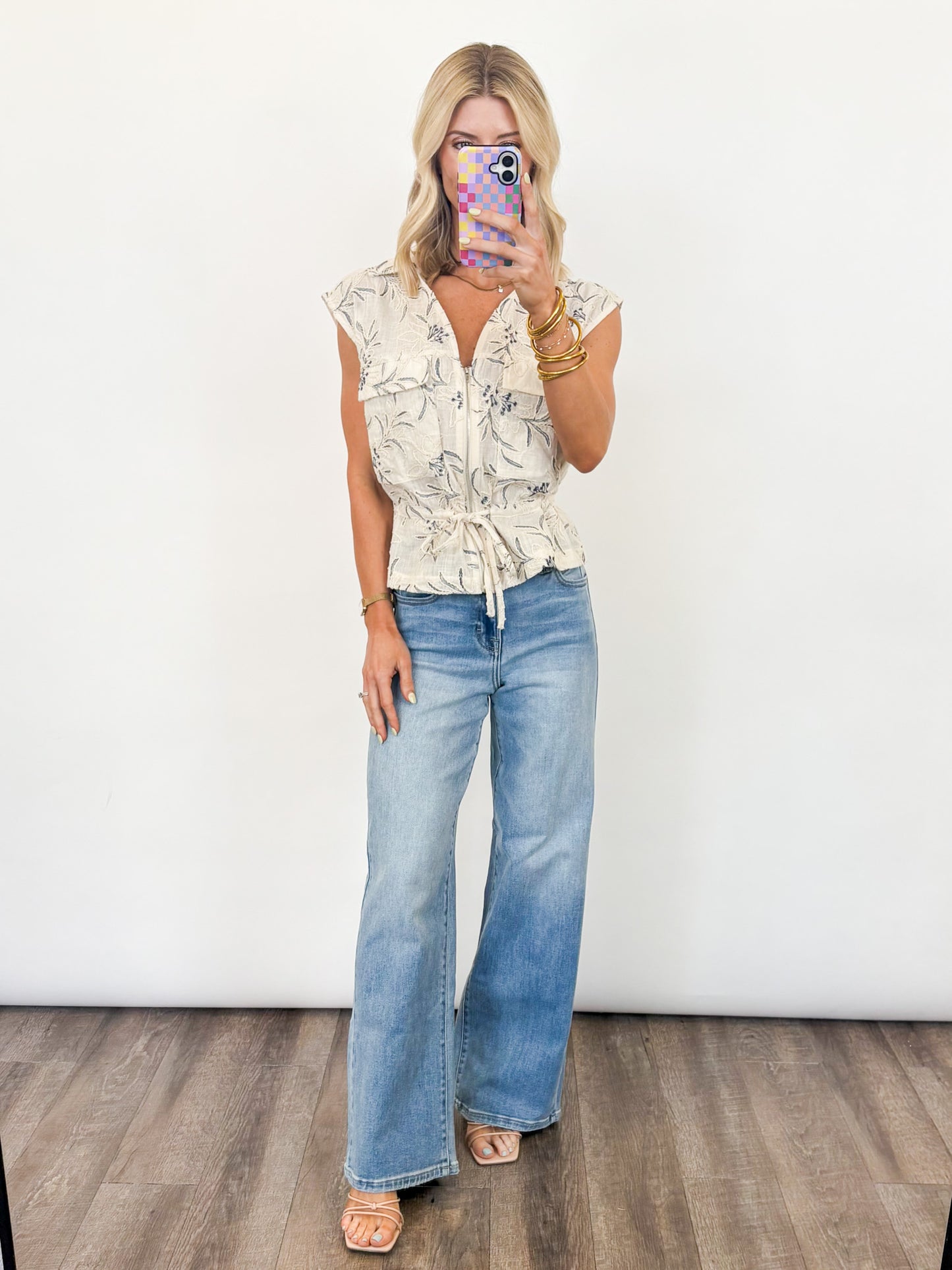 Harbor Bloom Zip Top