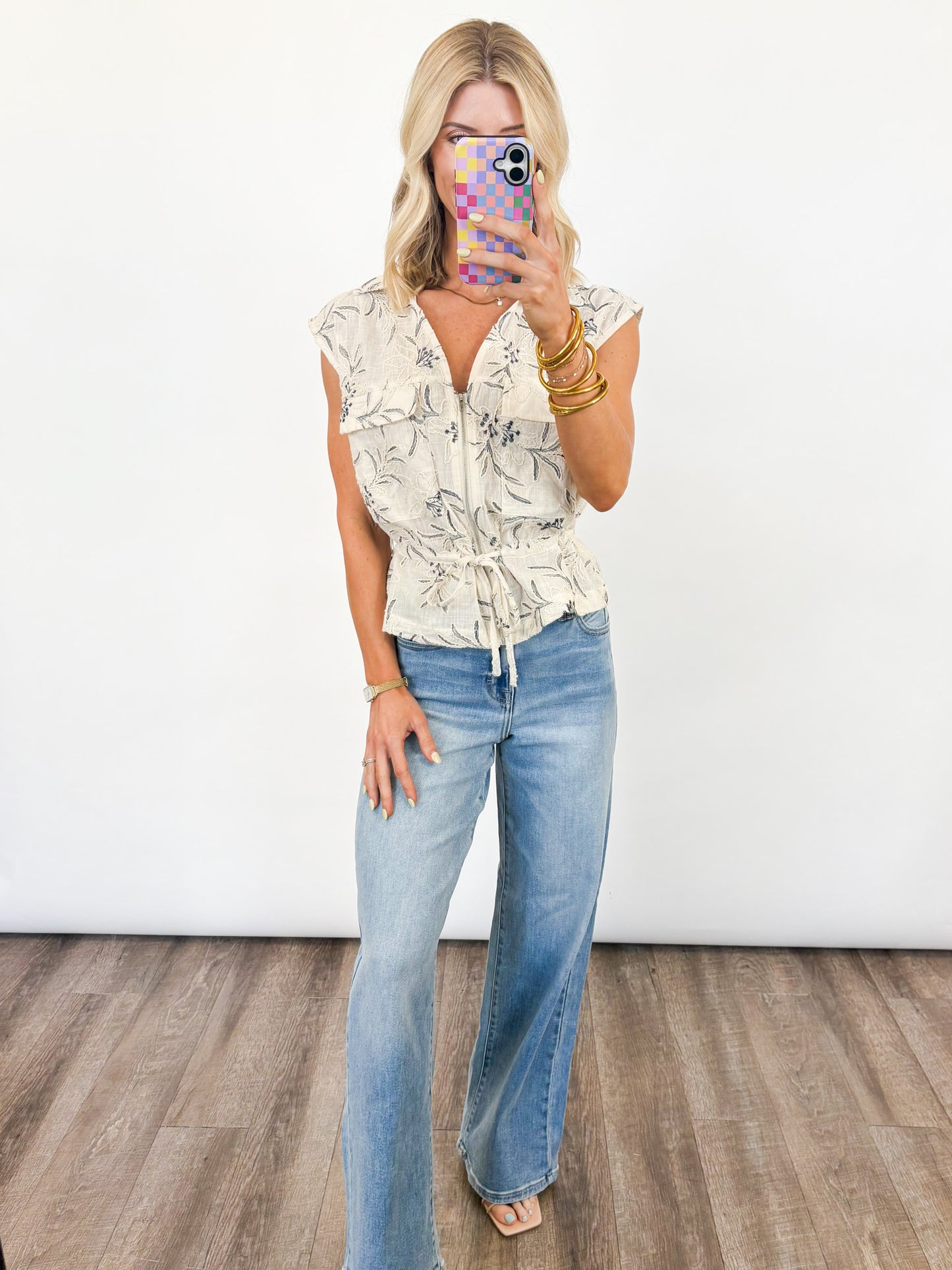 Harbor Bloom Zip Top