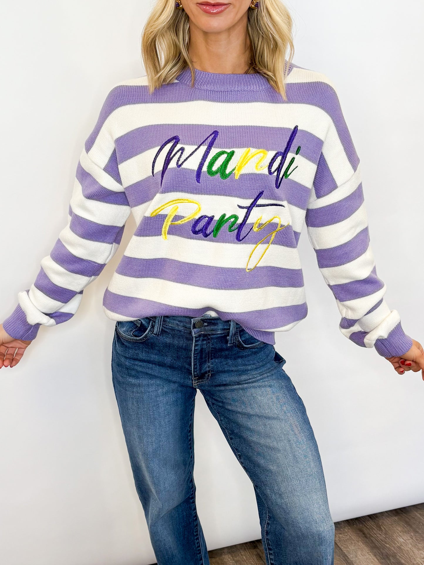 Mardi Party Stripe Sweater