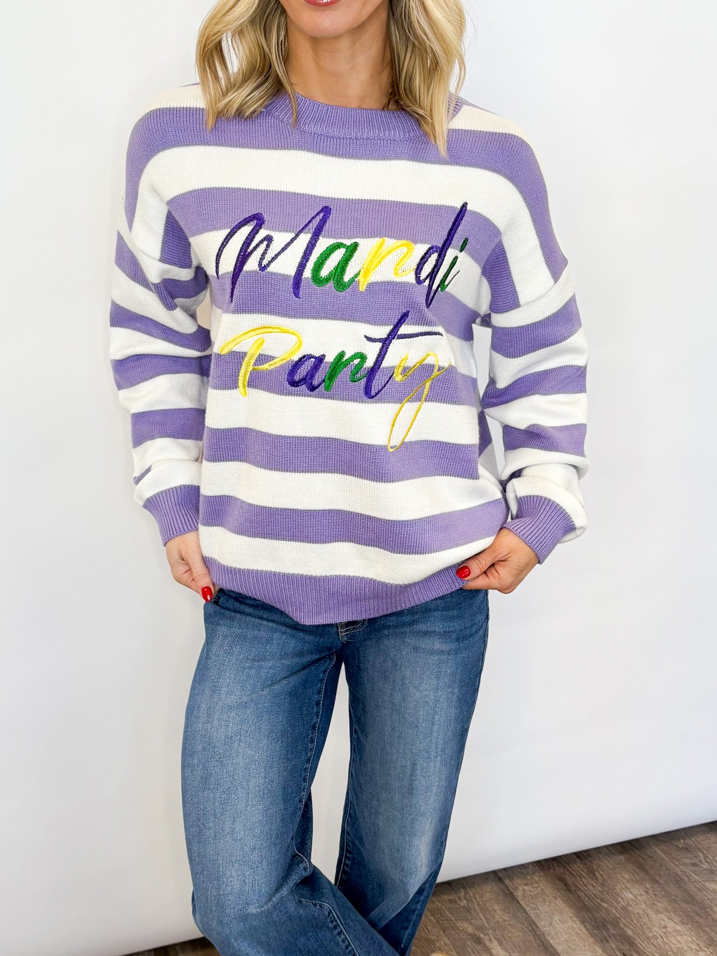 Mardi Party Stripe Sweater