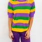 Mardi Gras SS Knit Sweater