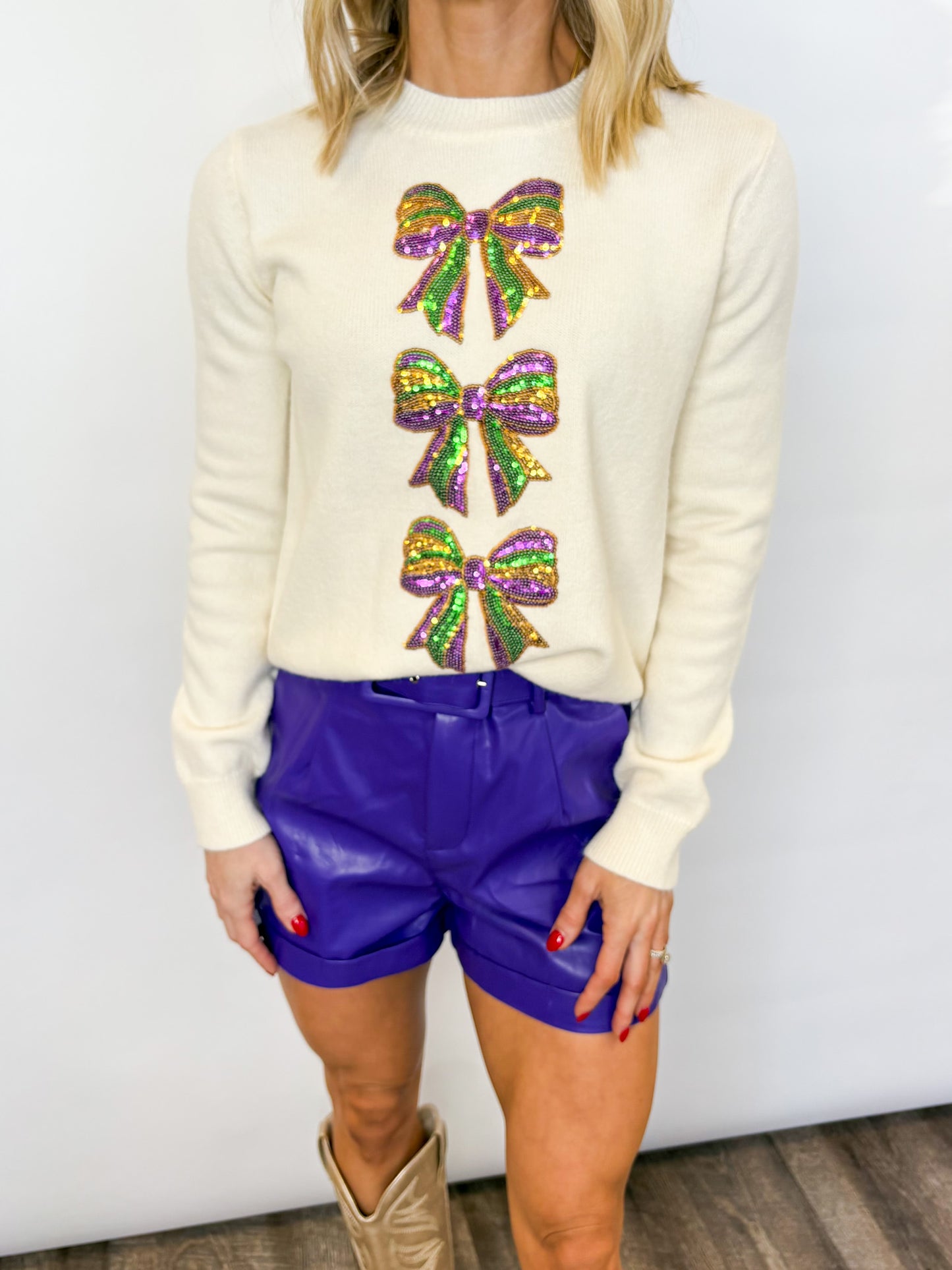 Parade Ready Faux Leather Shorts