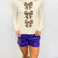 Mardi Gras Bow Sequin Sweater - 2 COLORS