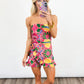 Tropic Bloom Strapless Romper