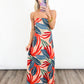 Tropical Escape Strapless Maxi Dress
