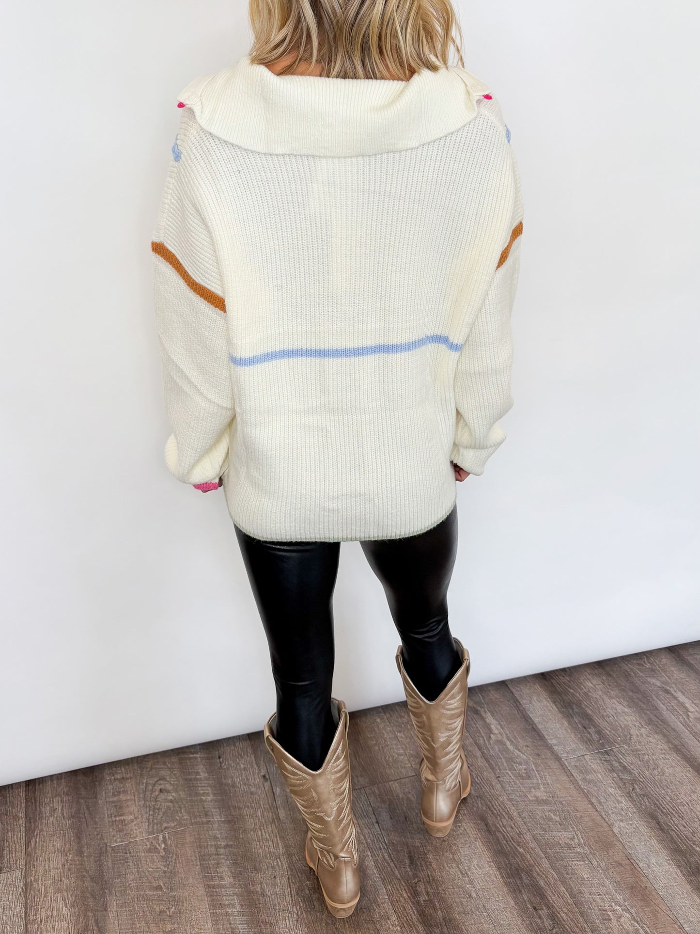 Playful Pop Half-Zip Sweater