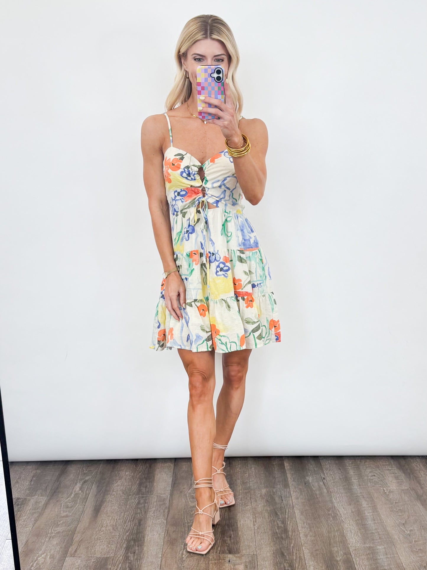 Painted Garden Cutout Dress