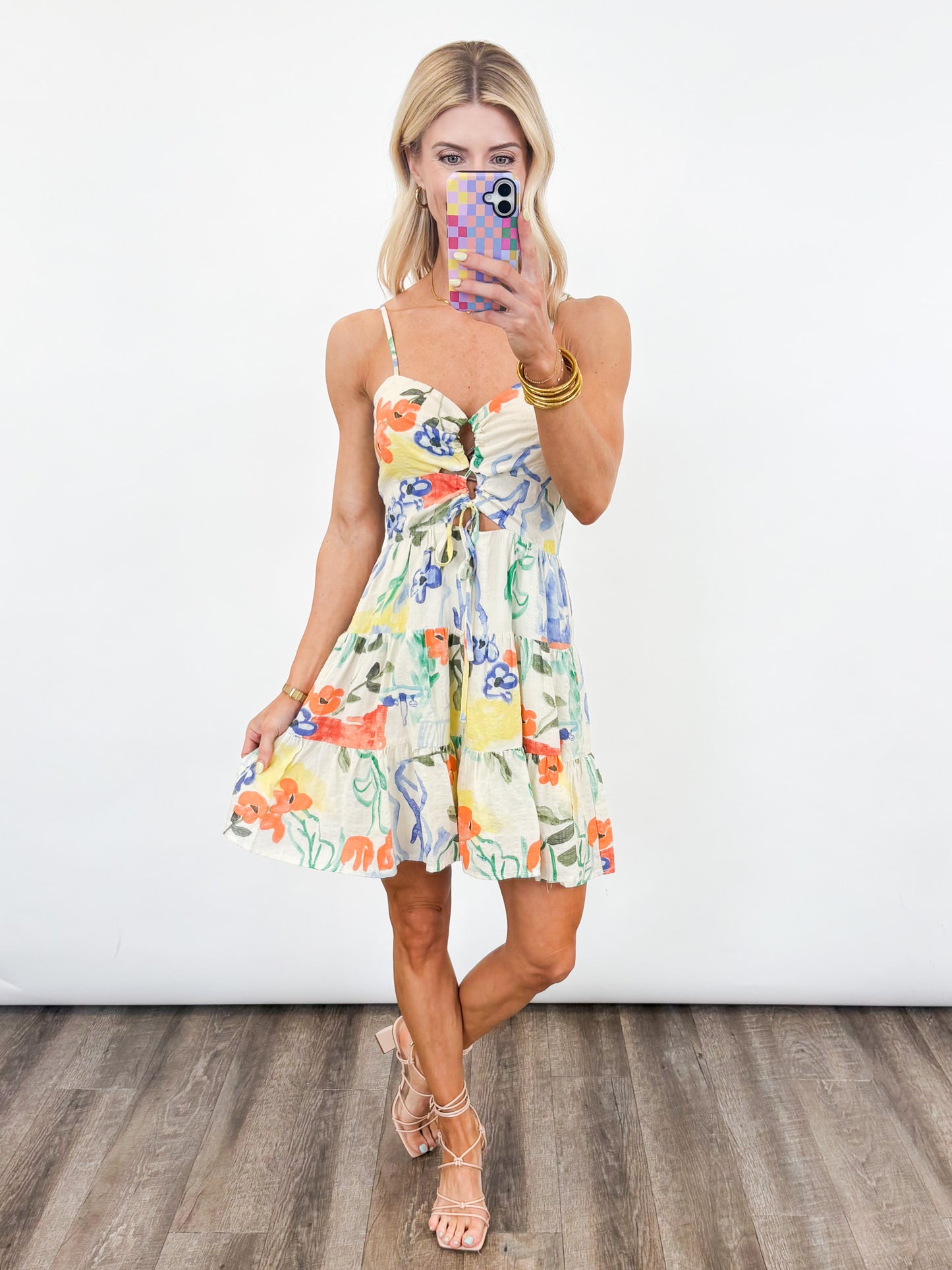 Painted Garden Cutout Dress