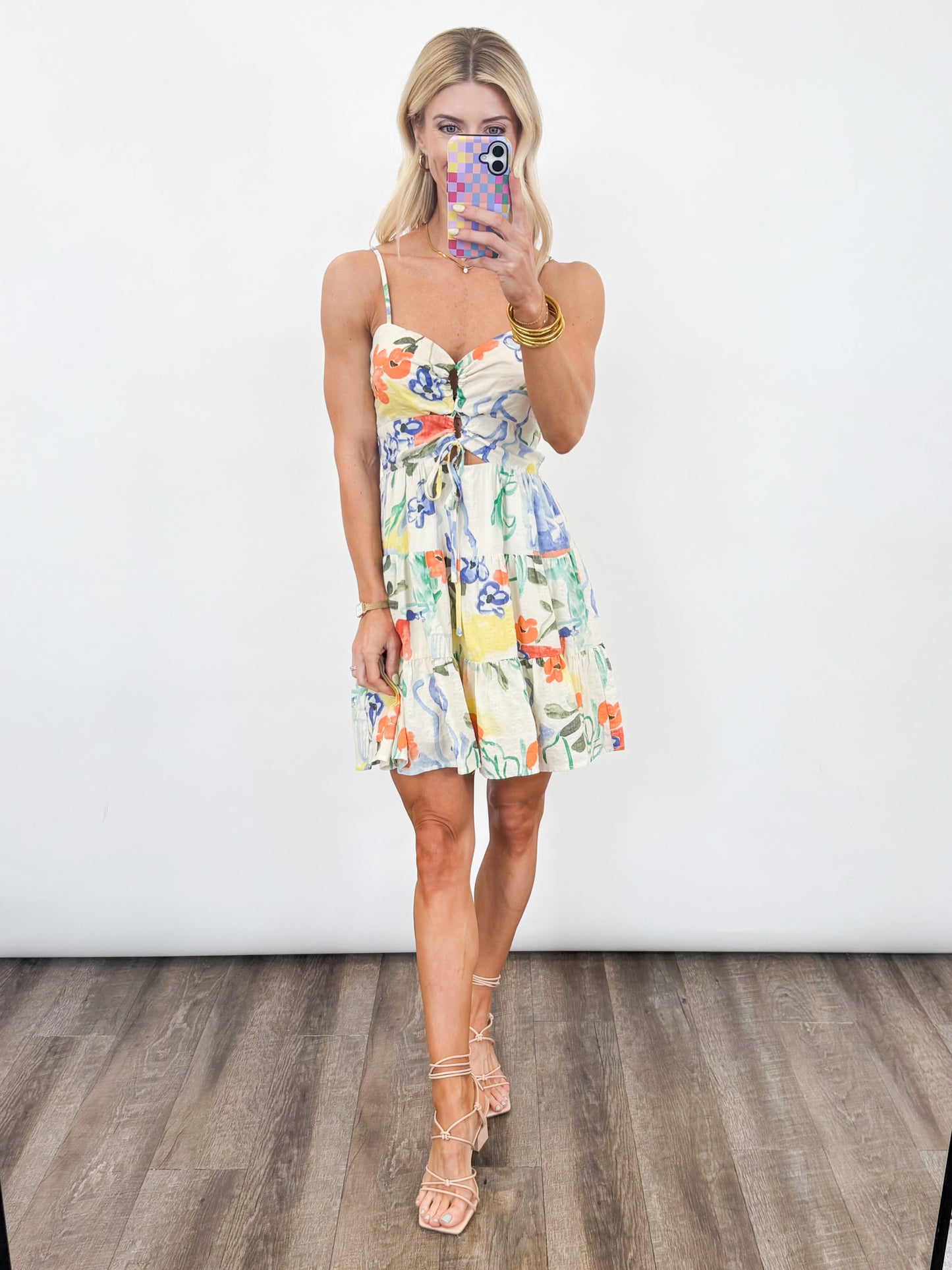 Painted Garden Cutout Dress