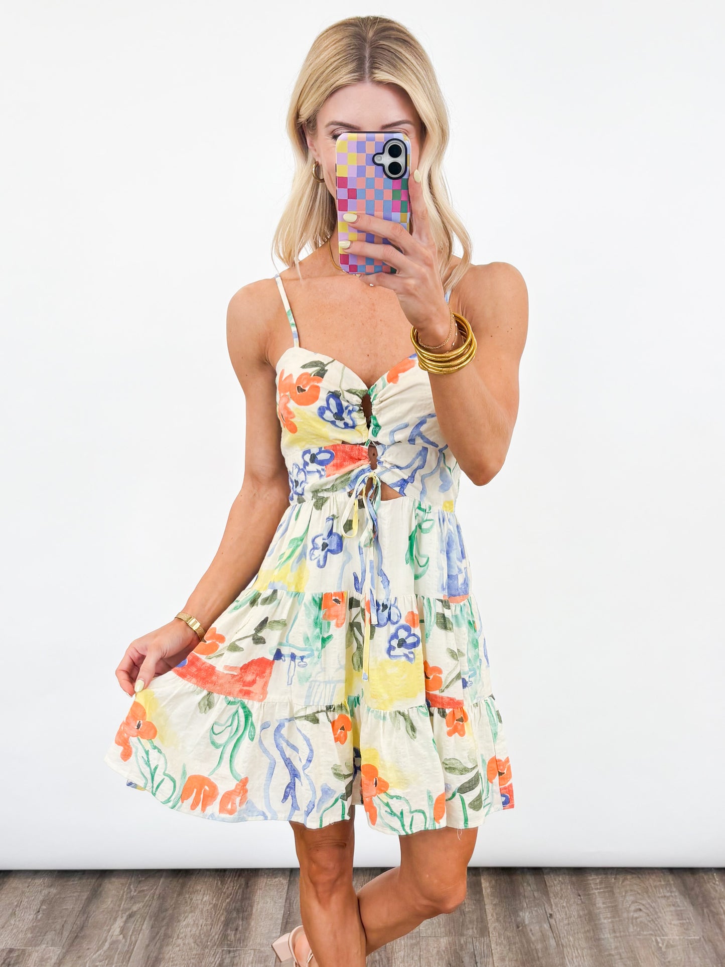 Painted Garden Cutout Dress