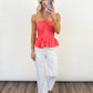 Coral Breeze Eyelet Top - 2 COLORS