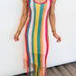 Sunset Stripe Crochet Midi Dress