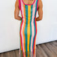 Sunset Stripe Crochet Midi Dress
