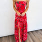 Scarlet Garden Strapless Maxi Dress