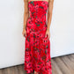 Scarlet Garden Strapless Maxi Dress