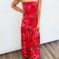 Scarlet Garden Strapless Maxi Dress