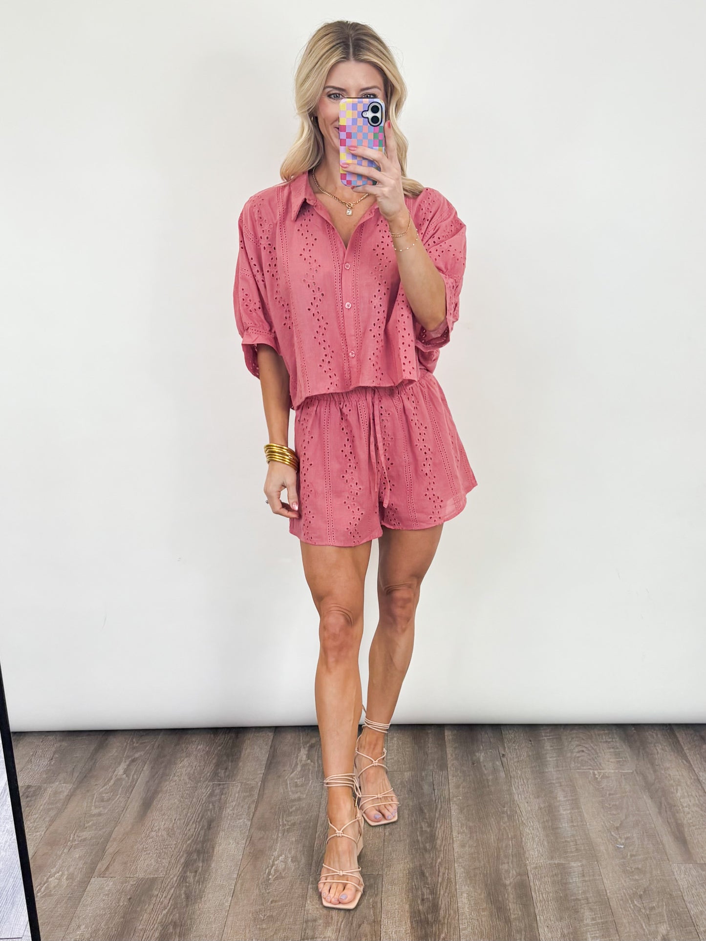 Rosé Eyelet Set