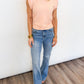 Apricot Glow Ribbed Top