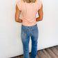 Apricot Glow Ribbed Top