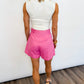 Pink Rivera Pleated Shorts