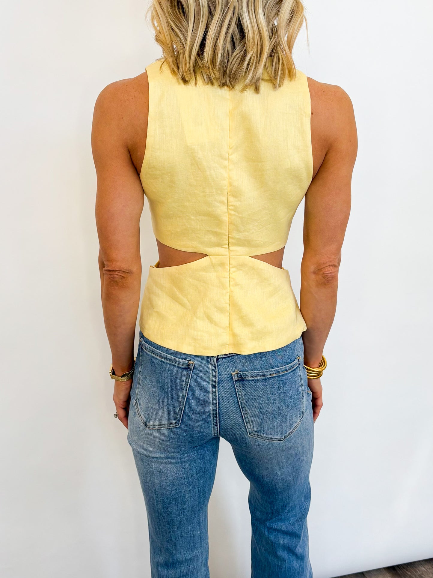 Sunlit Circle Linen Top - 2 COLORS