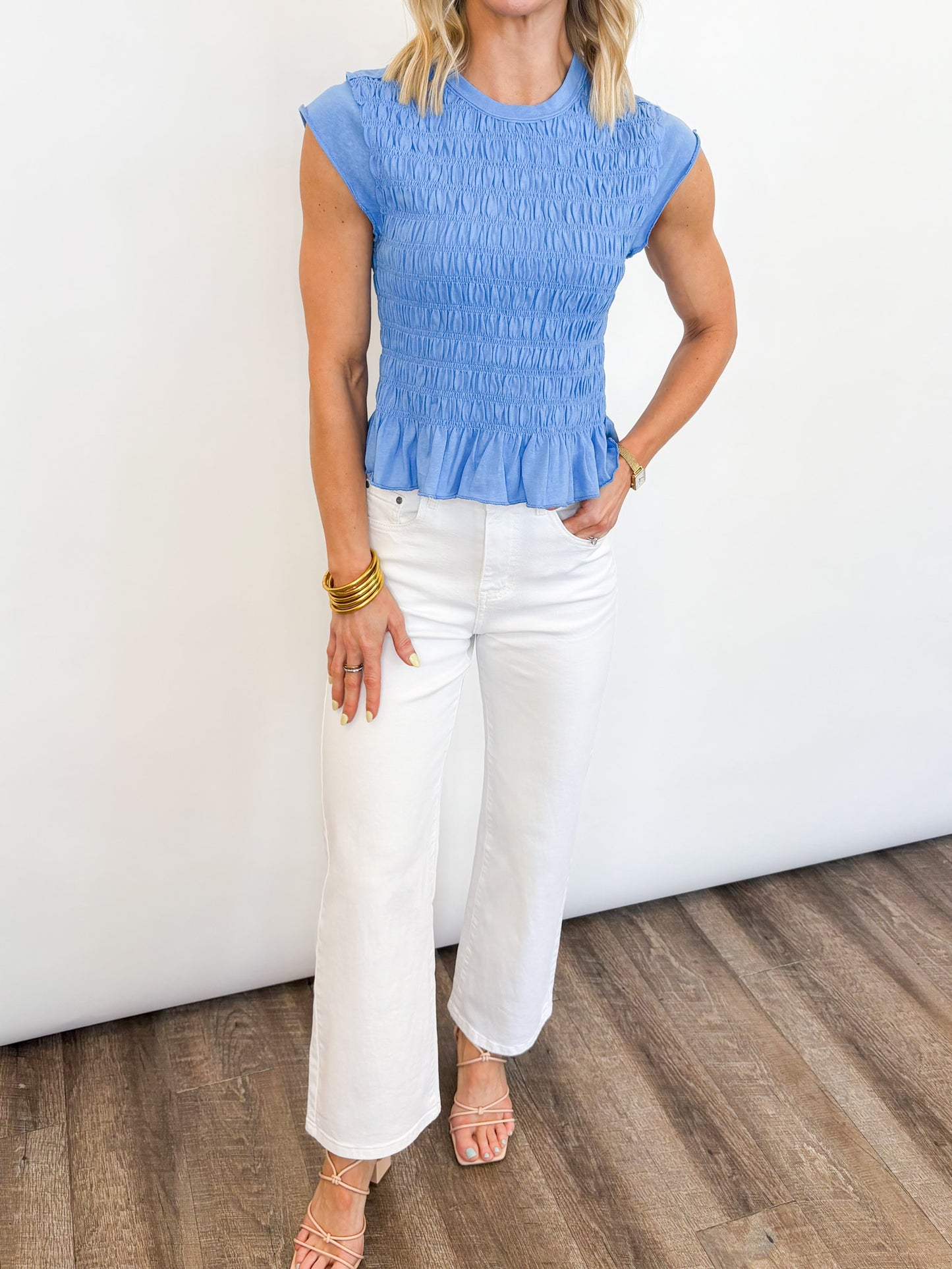 Sunny Stroll Smocked Top - 2 COLORS