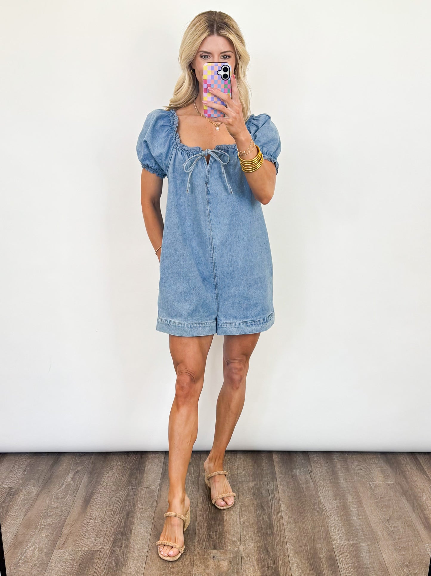 Sunday Stroll Denim Romper