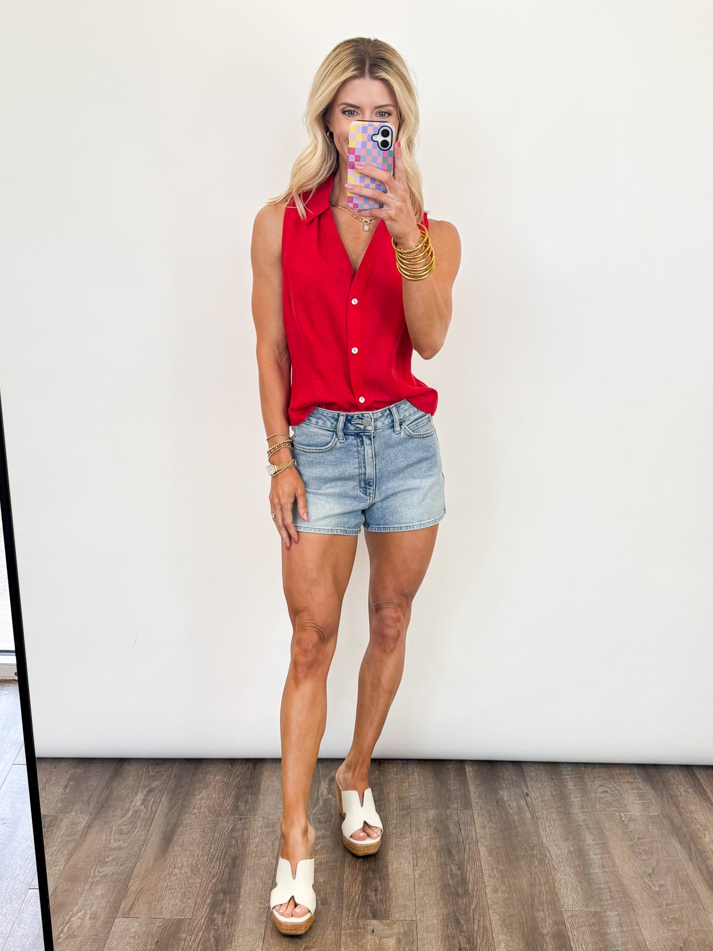 Scarlet Linen Blend Tank