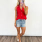 Scarlet Linen Blend Tank