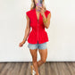 Scarlet Cinch Peplum Top