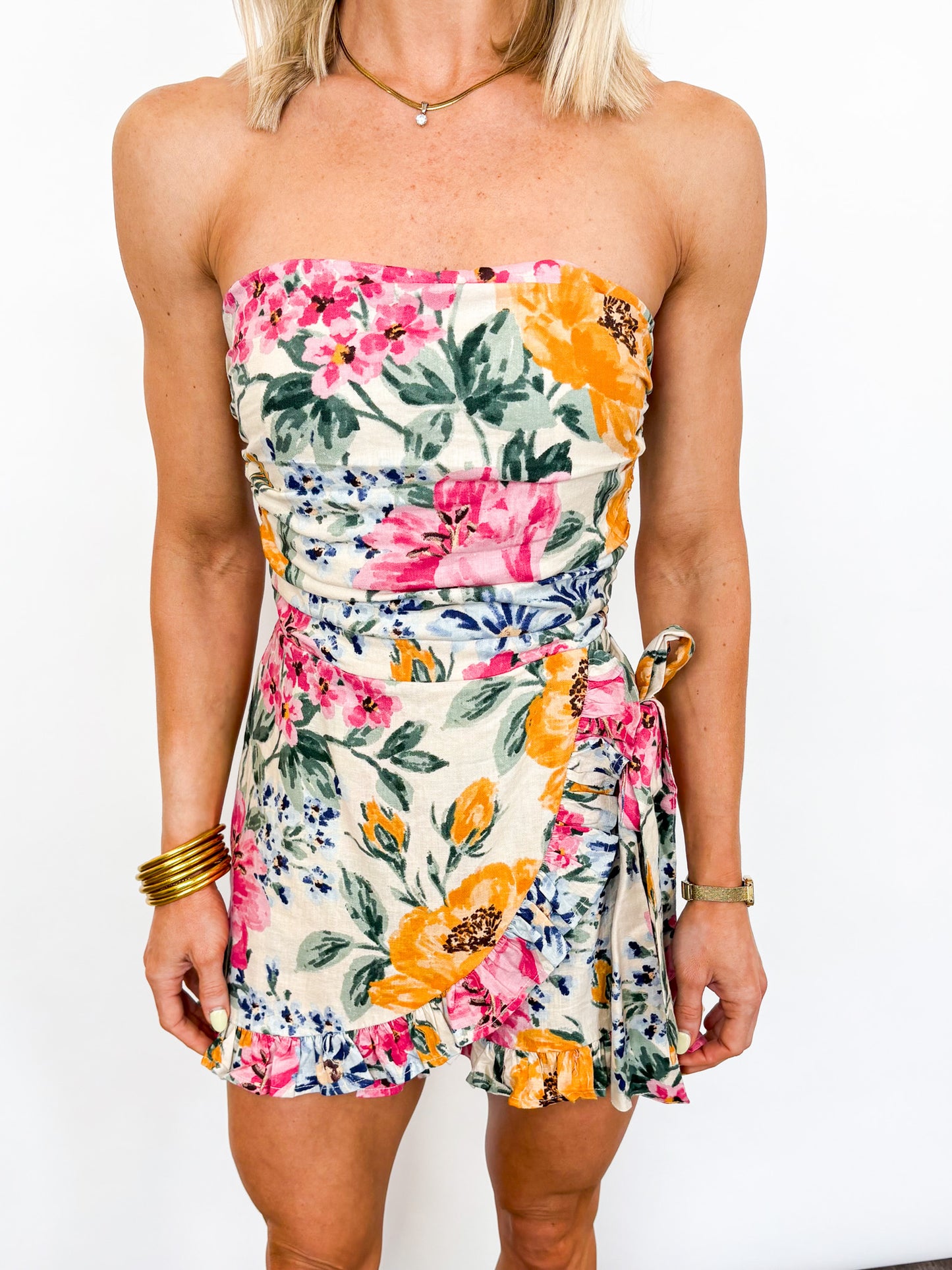 Garden Party Strapless Romper