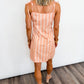 Peachy Stripes Mini Dress