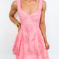 Coral Bloom Eyelet Dress