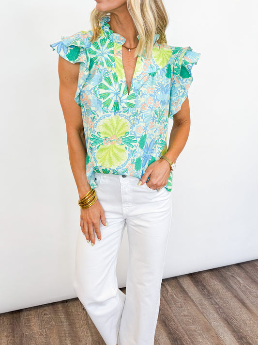 Laguna Bloom Flutter Top