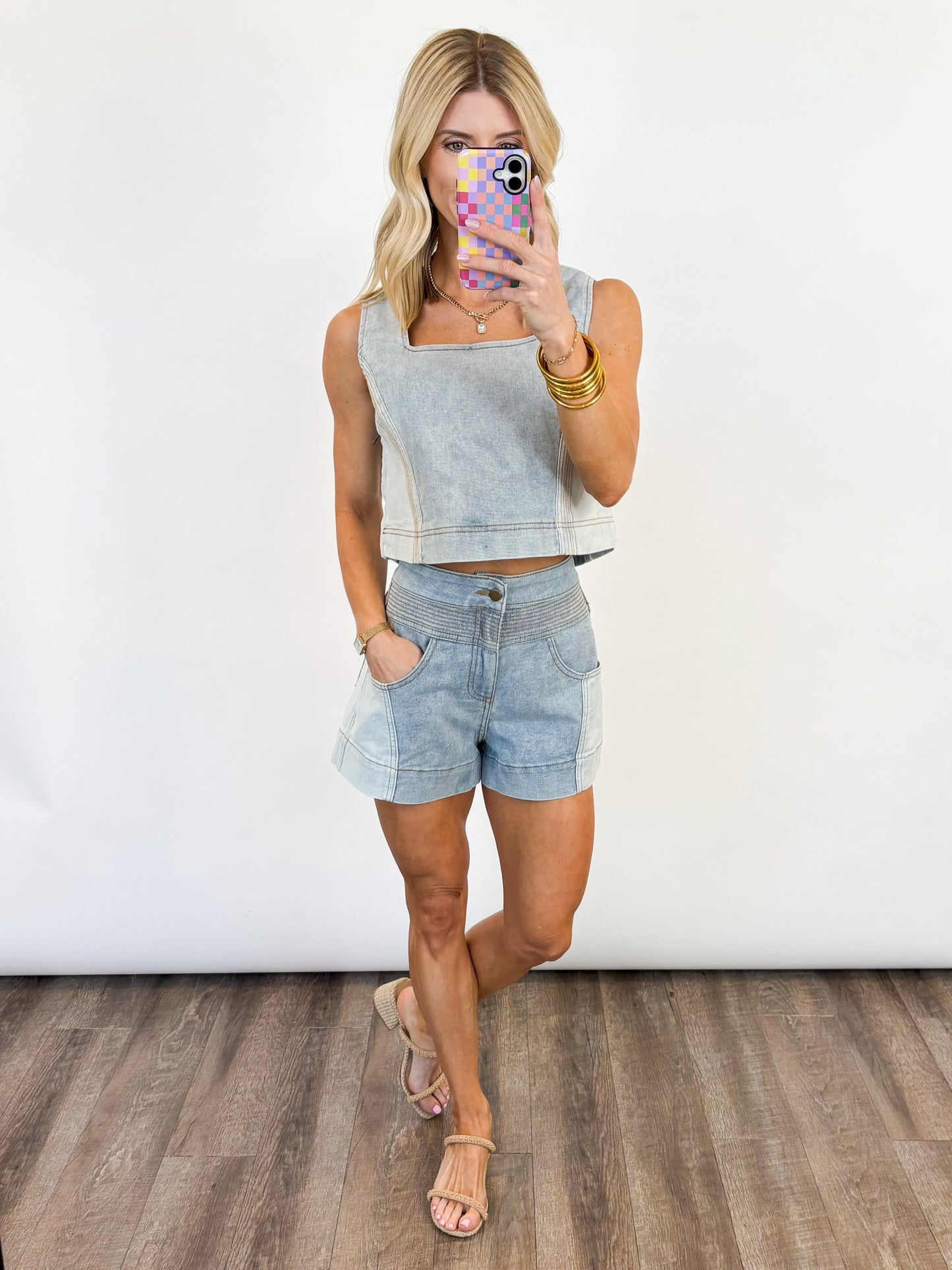 Coastal Stitch Denim Set
