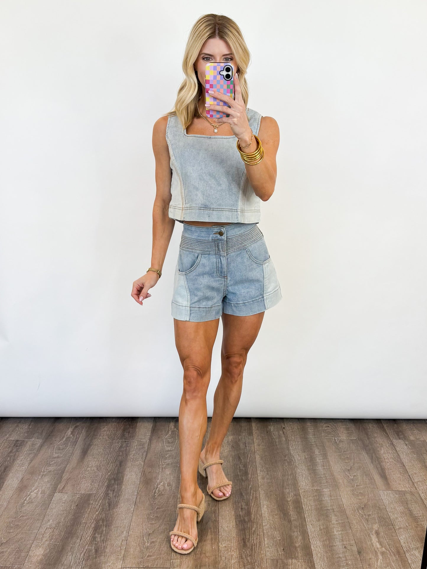 Coastal Stitch Denim Set