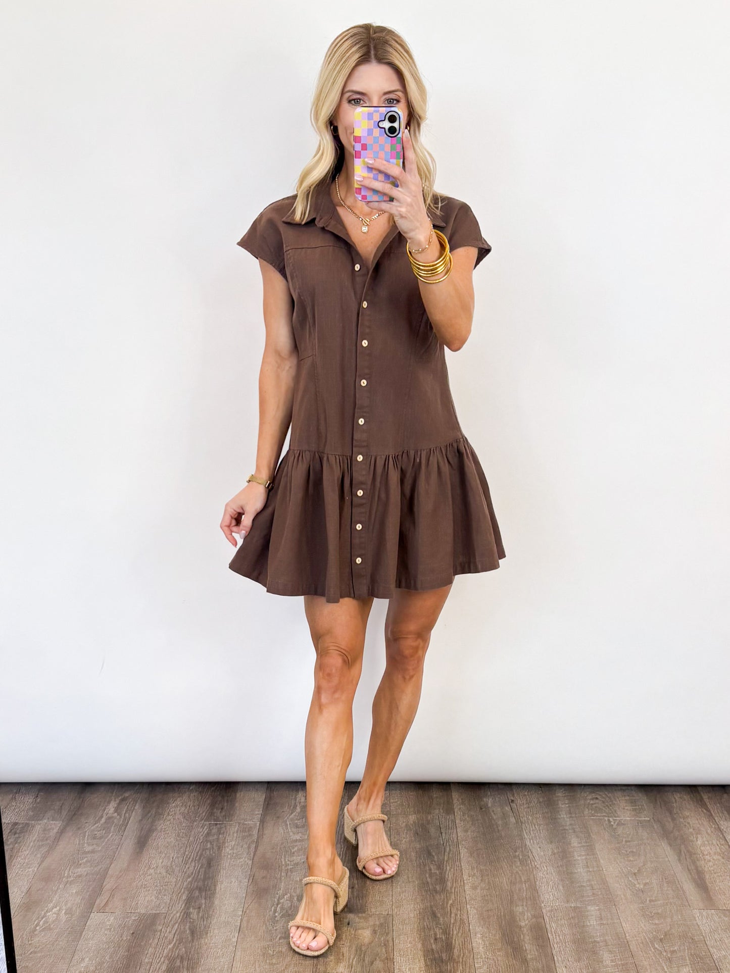 Mocha Moment Button-Up Dress