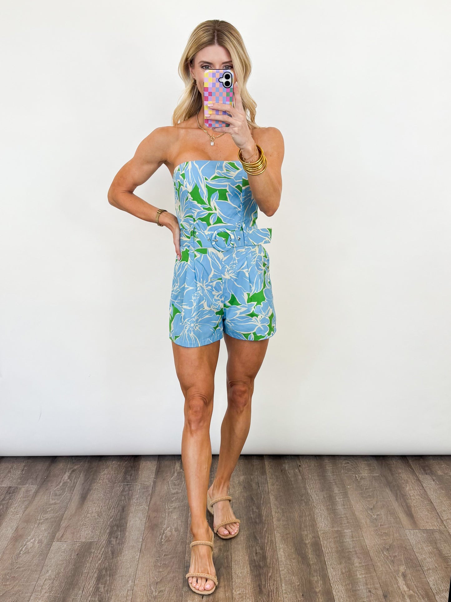 Tropical Escape Strapless Romper