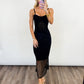 Midnight Coast Crochet Midi Dress