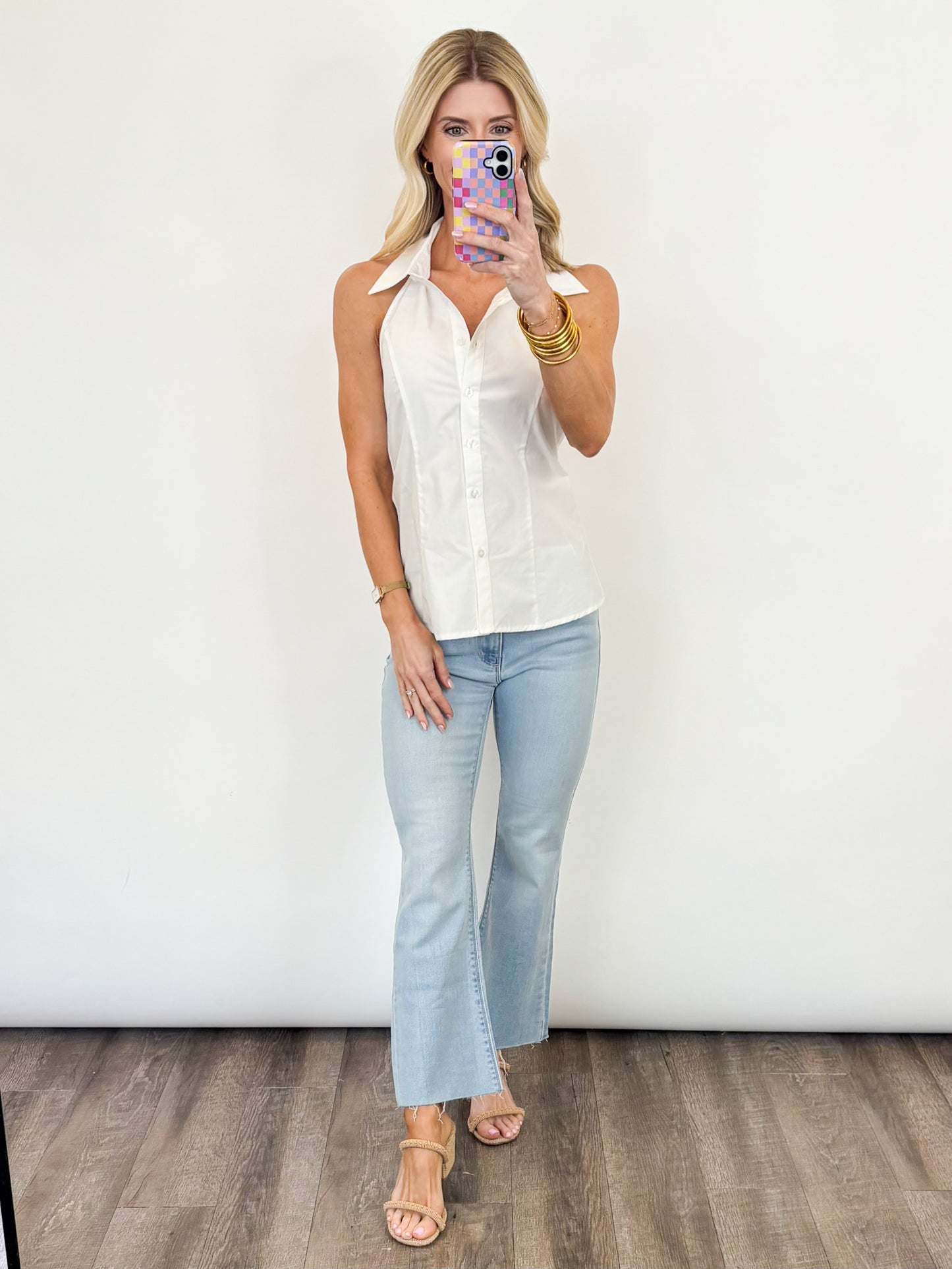 Chic Halter Button Top