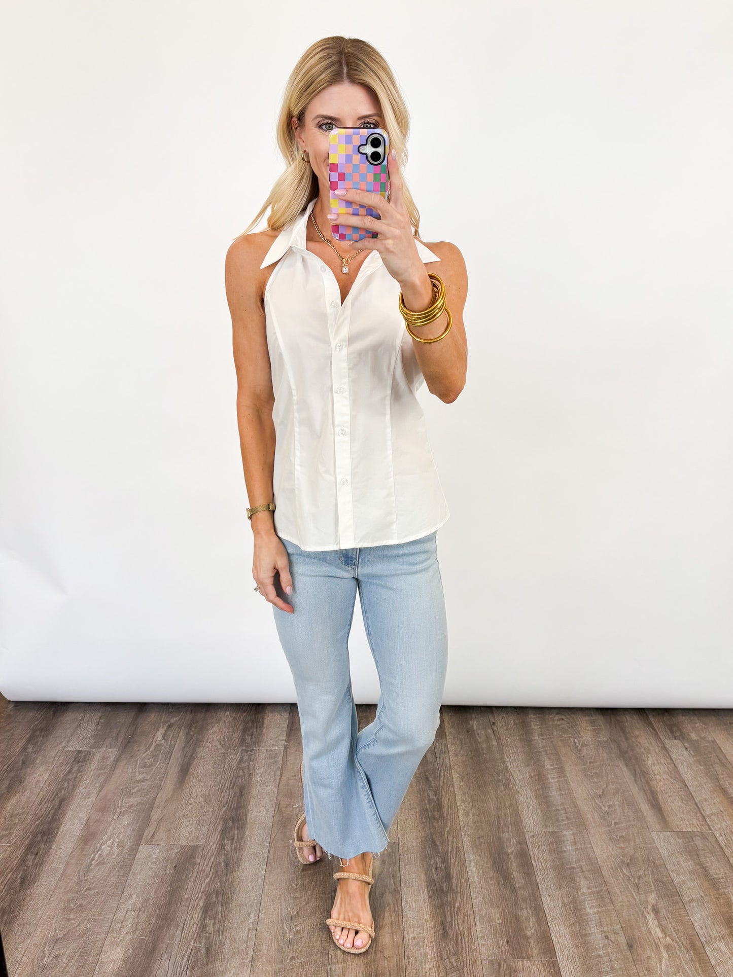 Chic Halter Button Top