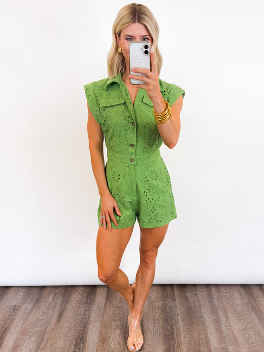 Eyelet Romper - 2 Colors